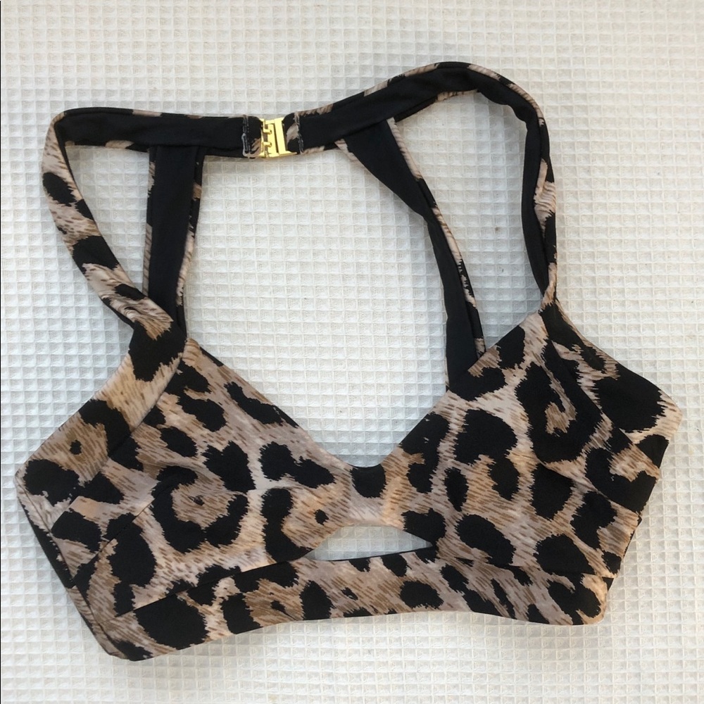 Leopard print bikini top
